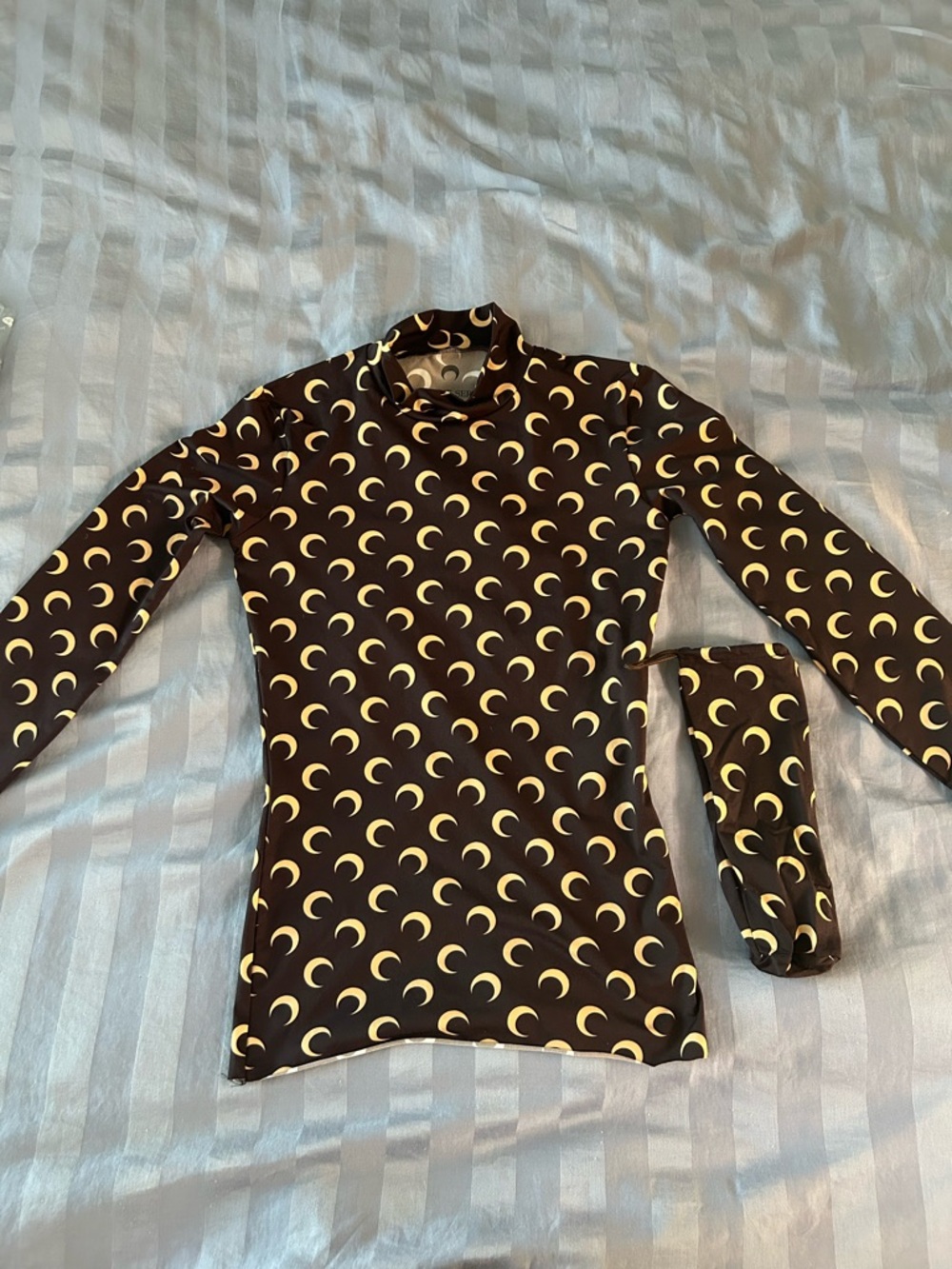 Marine Serre Borderline Crescent Moon Print High Neck Top - Picture 7 of 8